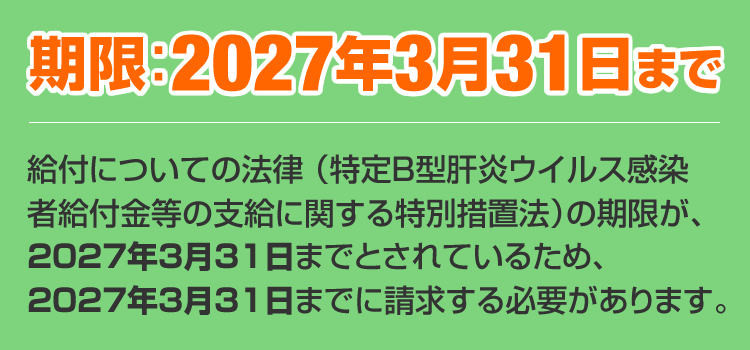 B型肝炎給付金請求期限